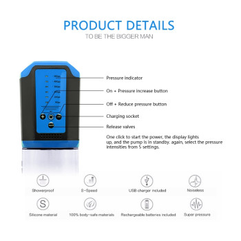 Автоматична вакуумна помпа із зарядкою від USB CANWIN Passion Pump Men BLUE - P638AU