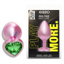 Анальная пробка с кристаллом EGZO - Pink Perl Heart Plug Green, size S