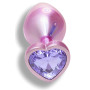 Анальная пробка с кристаллом EGZO - Pink Perl Heart Plug Amethyst, size S