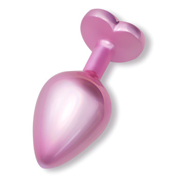 Анальная пробка с кристаллом EGZO - Pink Perl Heart Plug Amethyst, size S