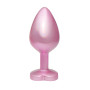 Анальная пробка с кристаллом EGZO - Pink Perl Heart Plug Amethyst, size S
