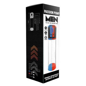 Автоматична вакуумна помпа із зарядкою від USB та LCD дисплеєм CANWIN Passion Pump Men Blue - P648AU