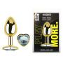 Анальная пробка с кристаллом EGZO - Gold Heart Plug Clear size M
