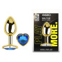 Анальная пробка с кристаллом EGZO - Gold Heart Plug Blue size M