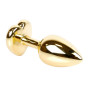 Анальная пробка с кристаллом EGZO - Gold Heart Plug Blue size M