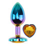 Анальная пробка с кристаллом EGZO - Multicolor Heart Plug Yellow size M