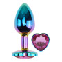 Анальная пробка с кристаллом EGZO - Multicolor Heart Plug Rose size M