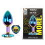 Анальная пробка с кристаллом EGZO - Multicolor Heart Plug Rainbow size M