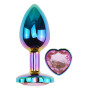 Анальная пробка с кристаллом EGZO - Multicolor Heart Plug Pink size M