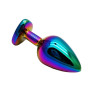 Анальная пробка с кристаллом EGZO - Multicolor Heart Plug Pink size M