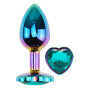 Анальная пробка с кристаллом EGZO - Multicolor Heart Plug Marine size M