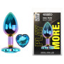 Анальная пробка с кристаллом EGZO - Multicolor Heart Plug Aqua size M