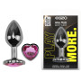 Анальная пробка с кристаллом EGZO - Dark Silver Heart Plug Rose size M