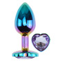 Анальная пробка с кристаллом EGZO - Multicolor Heart Plug Amethyst size M