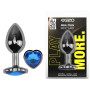 Анальная пробка с кристаллом EGZO - Dark Silver Heart Plug Blue size M