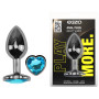 Анальная пробка с кристаллом EGZO - Dark Silver Heart Plug Aqua size M