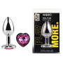 Анальная пробка с кристаллом EGZO - Silver Heart Plug Rose size M