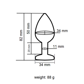 Анальная пробка с кристаллом EGZO - Silver Heart Plug Rose size M