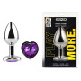 Анальная пробка с кристаллом EGZO - Silver Heart Plug Purple size M