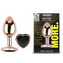 Анальная пробка с кристаллом EGZO - Rose Gold Heart Plug Black size M