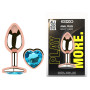 Анальная пробка с кристаллом EGZO - Rose Gold Heart Plug Aqua size M