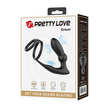 Ерекційне кільце з анальним вібро стимулятором Pretty Love - EMONI, BI-210341