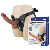 Страпон женский Pretty Love - Wells 6.3" Silicone Dildo with Harness Briefs, BW-022075