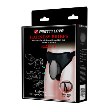 Універсальна система для страпону Pretty Love - Fogg II Black Universal Harness Briefs, BW-022107