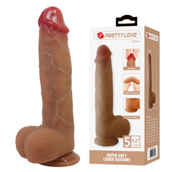 Силіконовий фалоімітатор на присосці PRETTY LOVE - Orton 9.2" Super Soft Liquid Silicone Dildo, BW-008141N