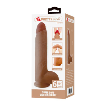 Силіконовий фалоімітатор на присосці PRETTY LOVE - Mendel 10" Super Soft Liquid Silicone Dildo, BW-008142N