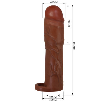 Подовжуюча насадка презерватив Pretty Love - Gerd 3" Brown, BI-026258-1
