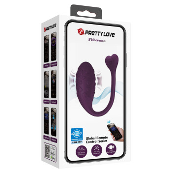 Віброяйце кероване смартфоном Pretty Love - Fisherman Purple Mobile APP, BI-300016HP-1