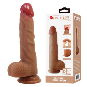Силіконовий фалоімітатор на присосці PRETTY LOVE - Lisle 8.1" Super Soft Liquid Silicone Dildo, BW-008137N