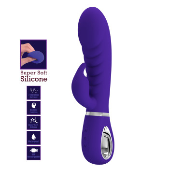УЦЕНКА - Ребристый вибратор Pretty Love - Prescott Purple, DIS-BI-014635-3