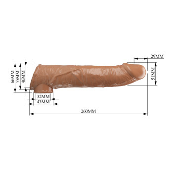 Подовжуюча насадка Pretty Love - Silas Penis Sleeve Brown, BI-026279-1