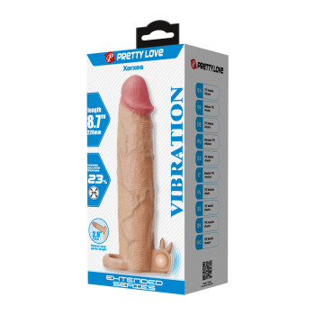 Подовжуюча насадка з вібростимуляцією Pretty Love - Xerxes Vibrating Penis Sleeve Skin, BI-026282Z