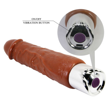 Перезаряжаемый вибратор реалистик Pretty Love - Rufus Pro Realistic Vibrating Dildo Brown, BW-500082DC