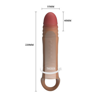 Подовжуюча насадка з вібростимуляцією ( на 4 см ) Pretty Love - 8.7" Vibrating Penis Sleeve, BI-026241Z-1
