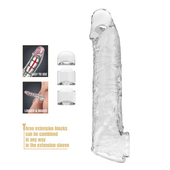 Удлиняющая насадка Pretty Love - Silas Penis Sleeve Clear, BI-026279M