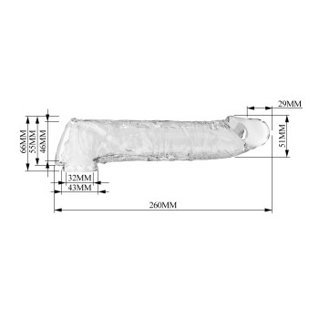 Удлиняющая насадка Pretty Love - Silas Penis Sleeve Clear, BI-026279M