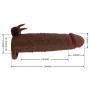 Подовжуюча насадка з вібростимуляцією Pretty Love - Quillon Vibrating Penis Sleeve Brown, BI-026281Z-1