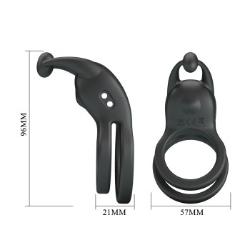 Кільце ерекційне Pretty Love - Goodwin Vibrating Double Penis Ring, BI-210222