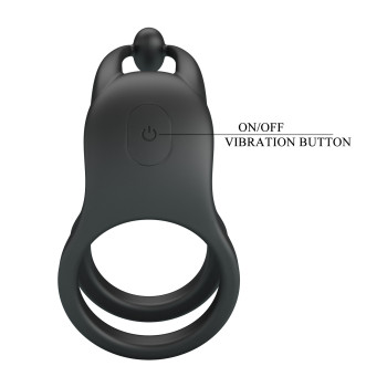 Кільце ерекційне Pretty Love - Goodwin Vibrating Double Penis Ring, BI-210222