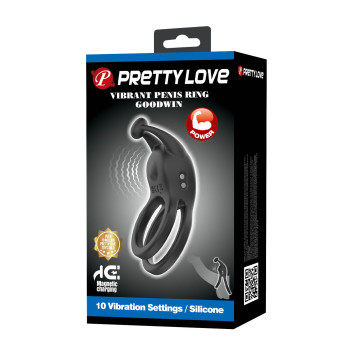 Кільце ерекційне Pretty Love - Goodwin Vibrating Double Penis Ring, BI-210222