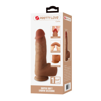 Силиконовый фаллоимитатор на присоске PRETTY LOVE - Curtis 6.8" Super Soft Liquid Silicone Dildo, BW-008138N