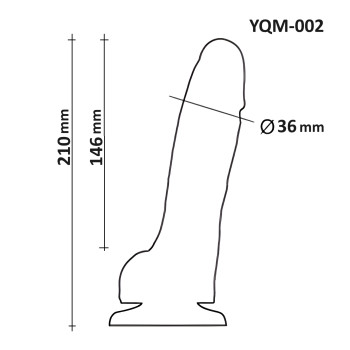 Фалоімітатор з мошонкою на присосці OYO YQM-002 (довжина 21 см, діаметр 3.6 см)