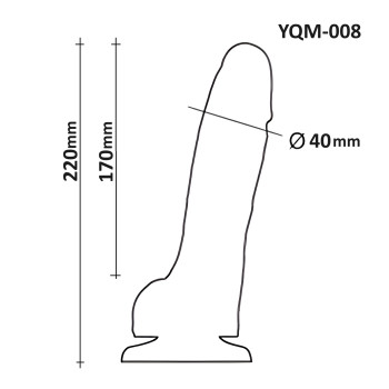 Фалоімітатор з мошонкою на присосці OYO YQM-008 (довжина 22 см, діаметр 4 см)