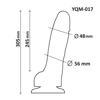Фалоімітатор Гігант з мошонкою на присосці OYO YQM-017 (довжина 30.5 см, діаметр 5.6 см)