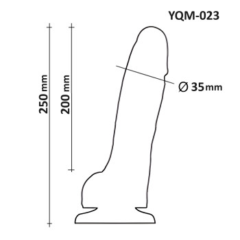 Фалоімітатор з мошонкою на присосці OYO YQM-023 (довжина 25 см, діаметр 3.5 см)