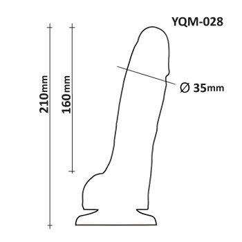 Фалоімітатор з мошонкою на присосці OYO YQM-0278 (довжина 21 см, діаметр 3.5 см)